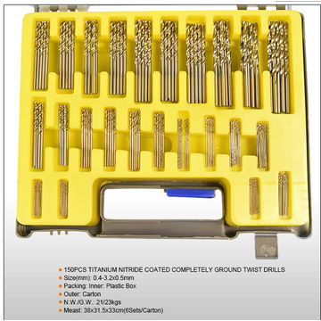 150個の窒化チタンコーティングされた完全研磨ツイストドリル 